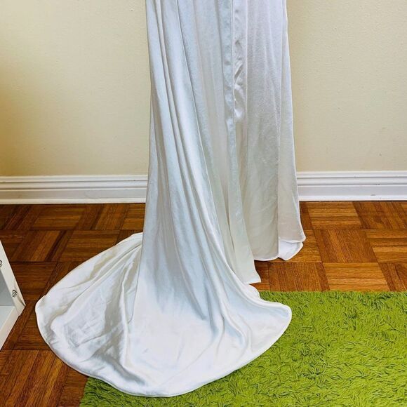 Elliatt Skylar Wedding Dress Small White Satin Cowl Neckline $220 - Picture 5 of 11